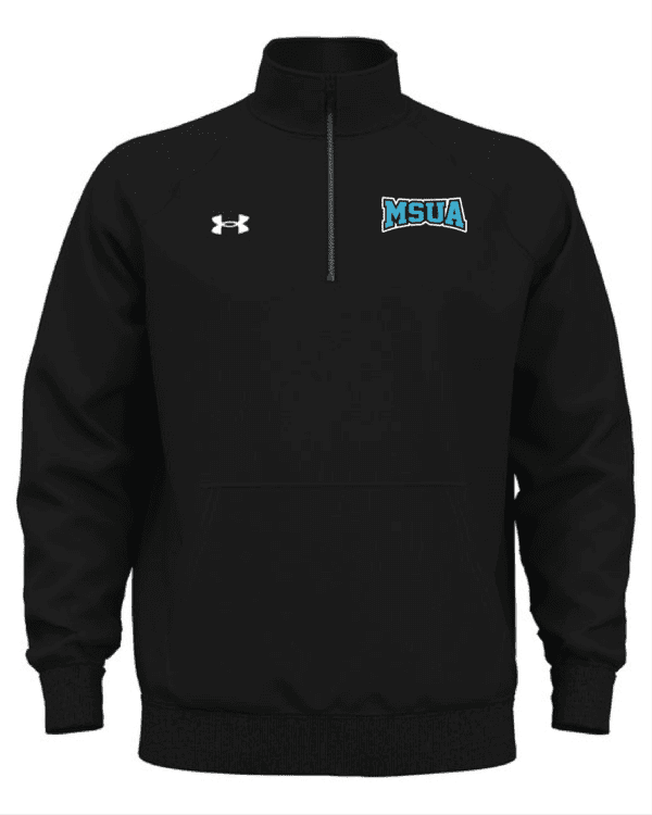 A black under armour jacket with the name of beta.