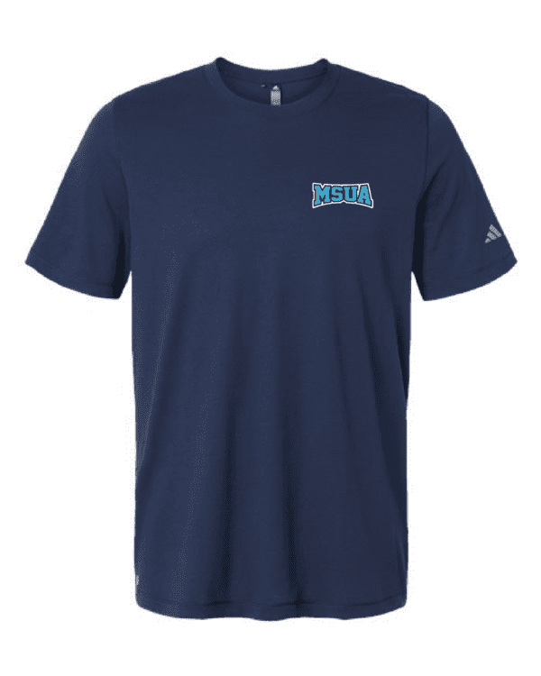 A navy blue t-shirt with the word " ucla " on it.