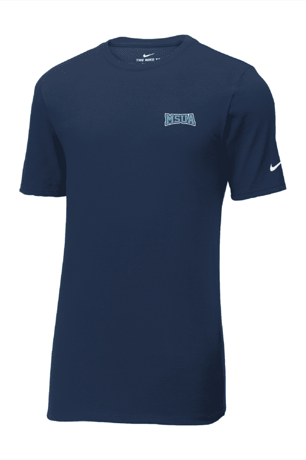 A navy blue nike shirt with the word delta on it.